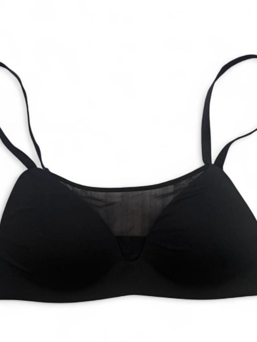 Victoria's Secret Black Wireless Mesh-Accent Bra